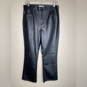 LOFT Black Faux Leather Straight Leg High Rise Made And Loved Pants Size 10